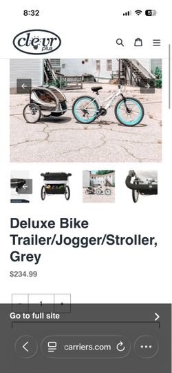 Deluxe Bike trailer/stroller grey