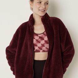Pink Burgundy Fuzzy Sweater