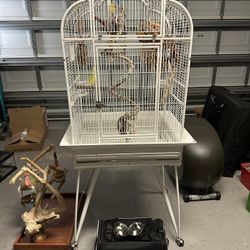Bird Cage, Perch, And More