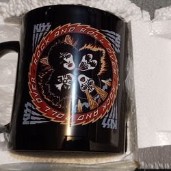 Kiss Music Group Coffee Cup Glass Ace Paul Gene Chris Faces Makeup