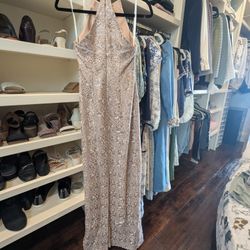 Halston Rose Gold Sequin Gown