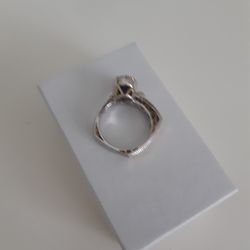 925 STERLING SILVER ABSTRACT RING WITH AMETHYST And PERIDOT REAL STONES, Size 7