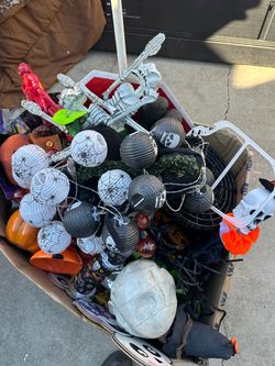 Box full of Halloween decorations decor all for $20