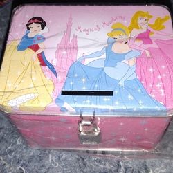 Disney Princess Tin Piggy Bank With Lock