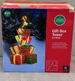 Lights Christmas Gift Box Tower 🎁