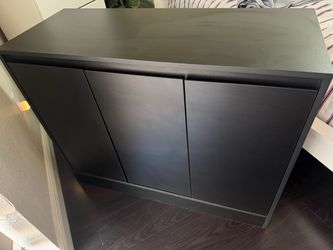 Black 3-Door Storage Cabinet