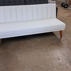 New Futon Sofa Faux Leather White See Pictures For Dimensions 