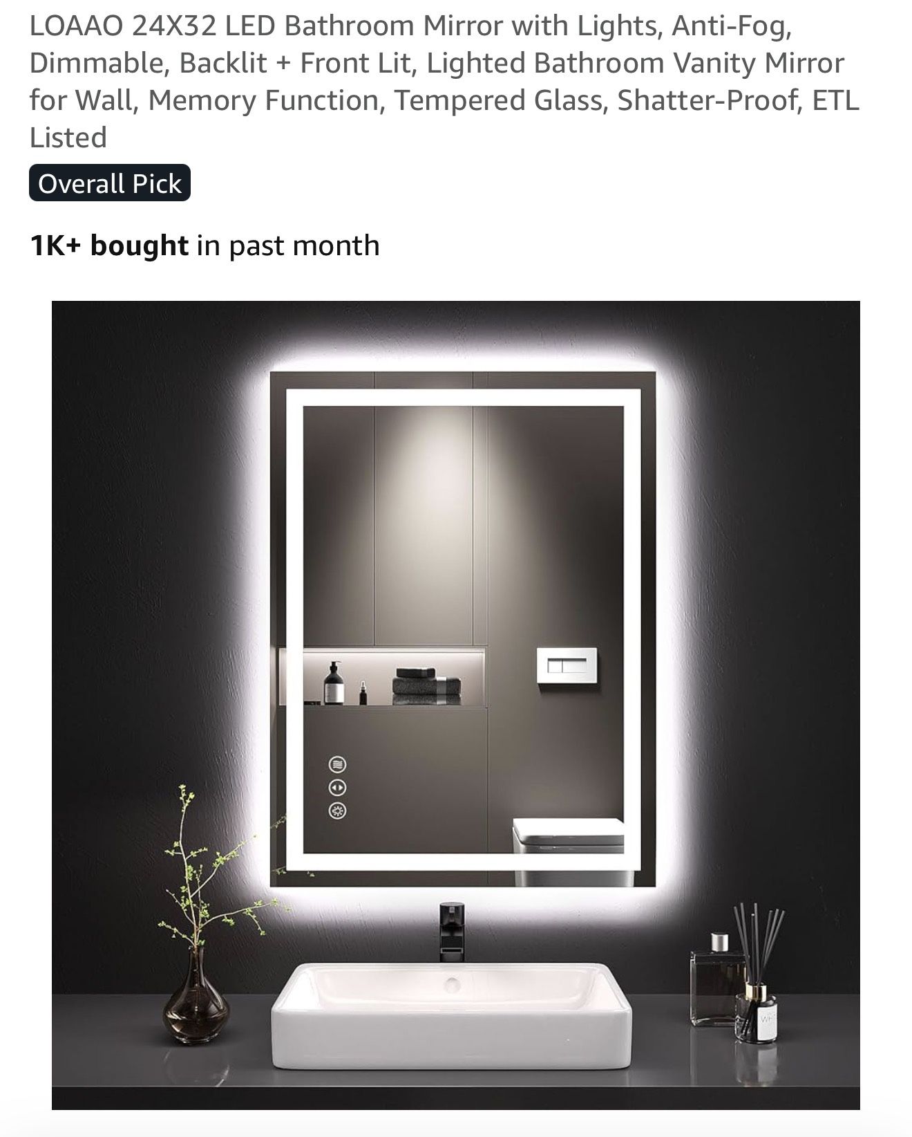 Front & Back LED Light Mirror