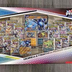 Pokemon Prismatic Evolutions Lucario EX and Tyranitar EX Premium Collection 
