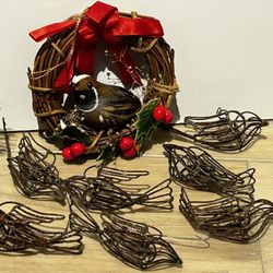 Lot Of Vintage Bird Ornaments 