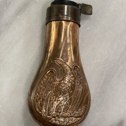 Vintage Italian Replica US Civil War Double-Sided Eagle Black Powder Flask