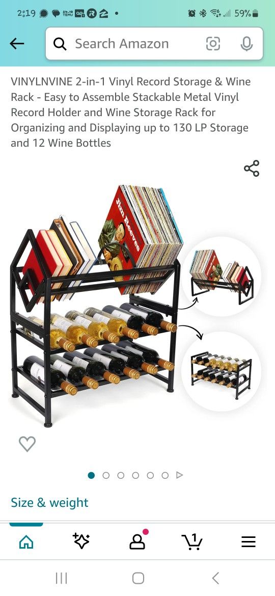VINYL N VINE STORAGE RACK $25