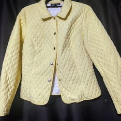 Briggs New York Yolk Yellow Quilted Throw Jacket PXL