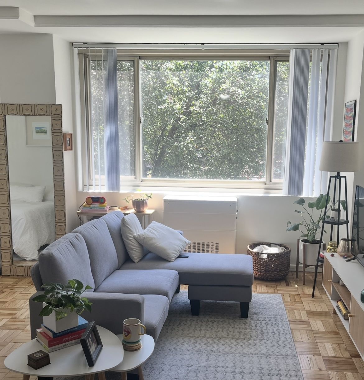 Light Grey Sectional Sofá