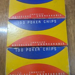 1950s-60s Embossed Noiseless Unbreakable Poker Chips