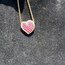 Godiva Heart Pendant Necklace Gold Chain