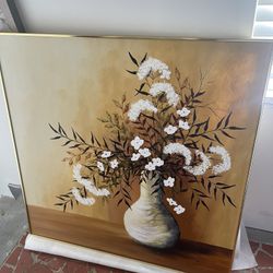 Large Framed Canvas Art  Gold Frame 40x40
