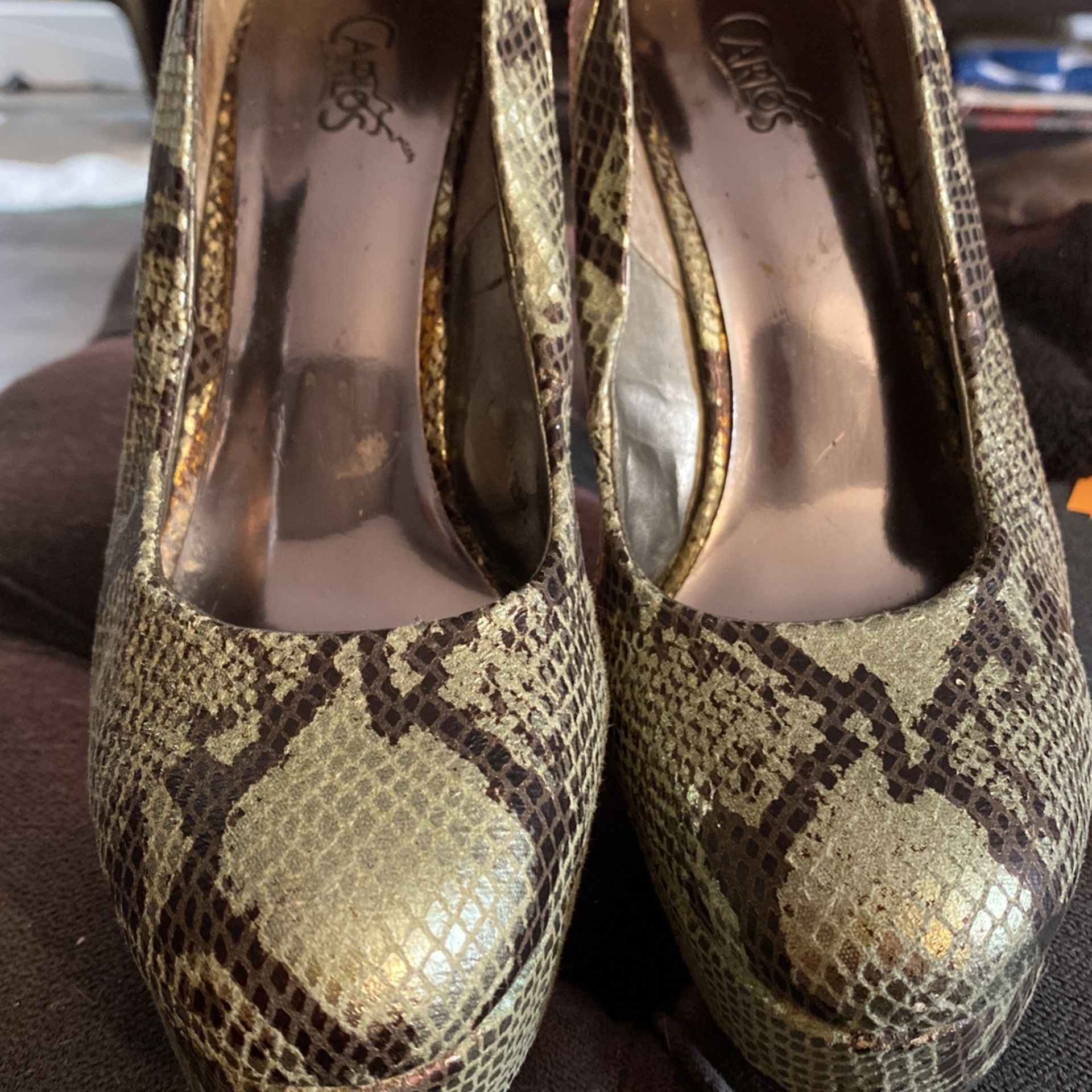 Snake Print Platform Carlos Santana Shoes