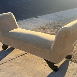 Nice Beige Ottoman Suede Bench (LxWxH): 24” x 82” x 35”