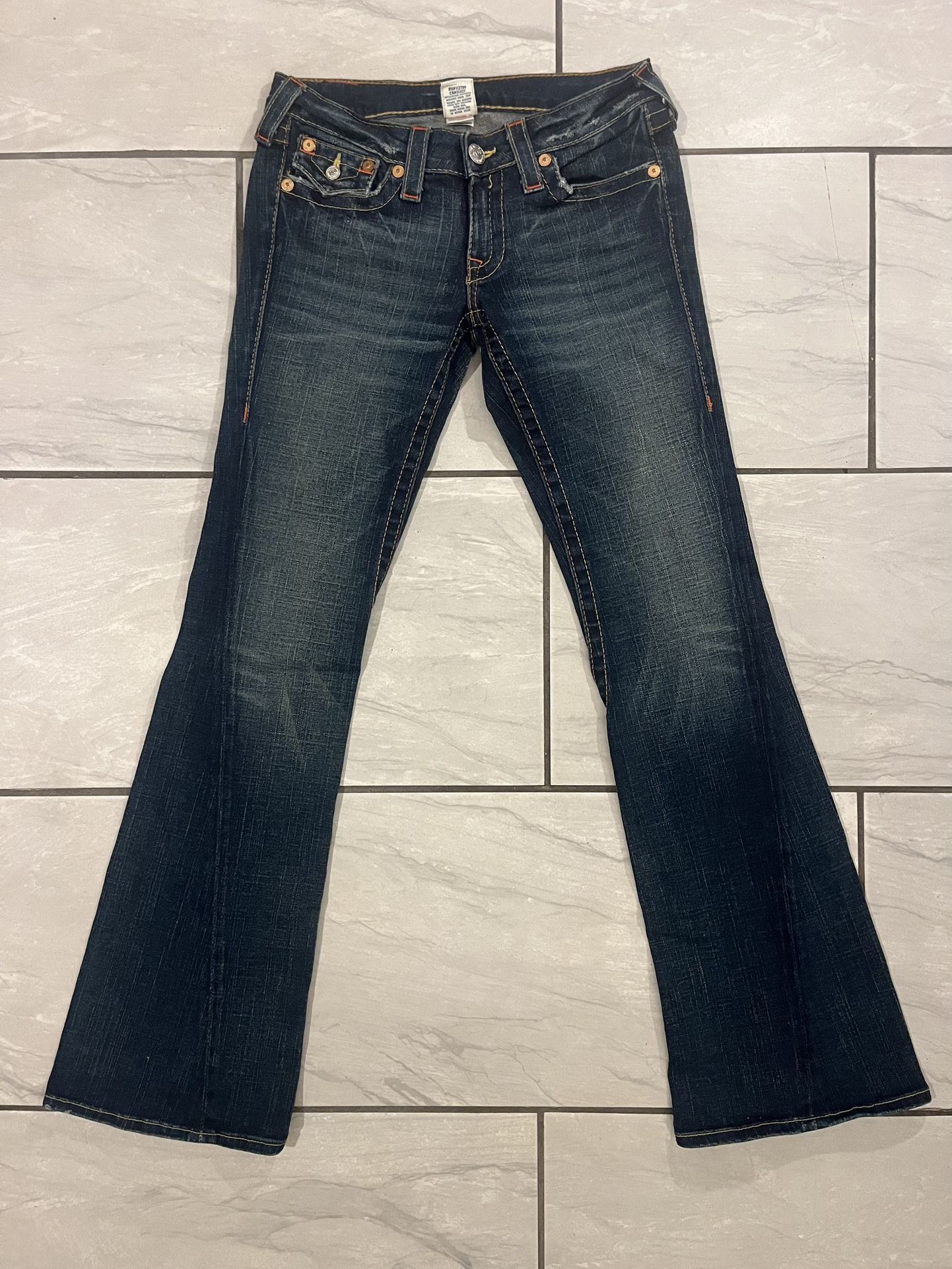 TRUE RELIGION Joey Flared Jeans Size 28×32 RN#112790/ Made In The USA
