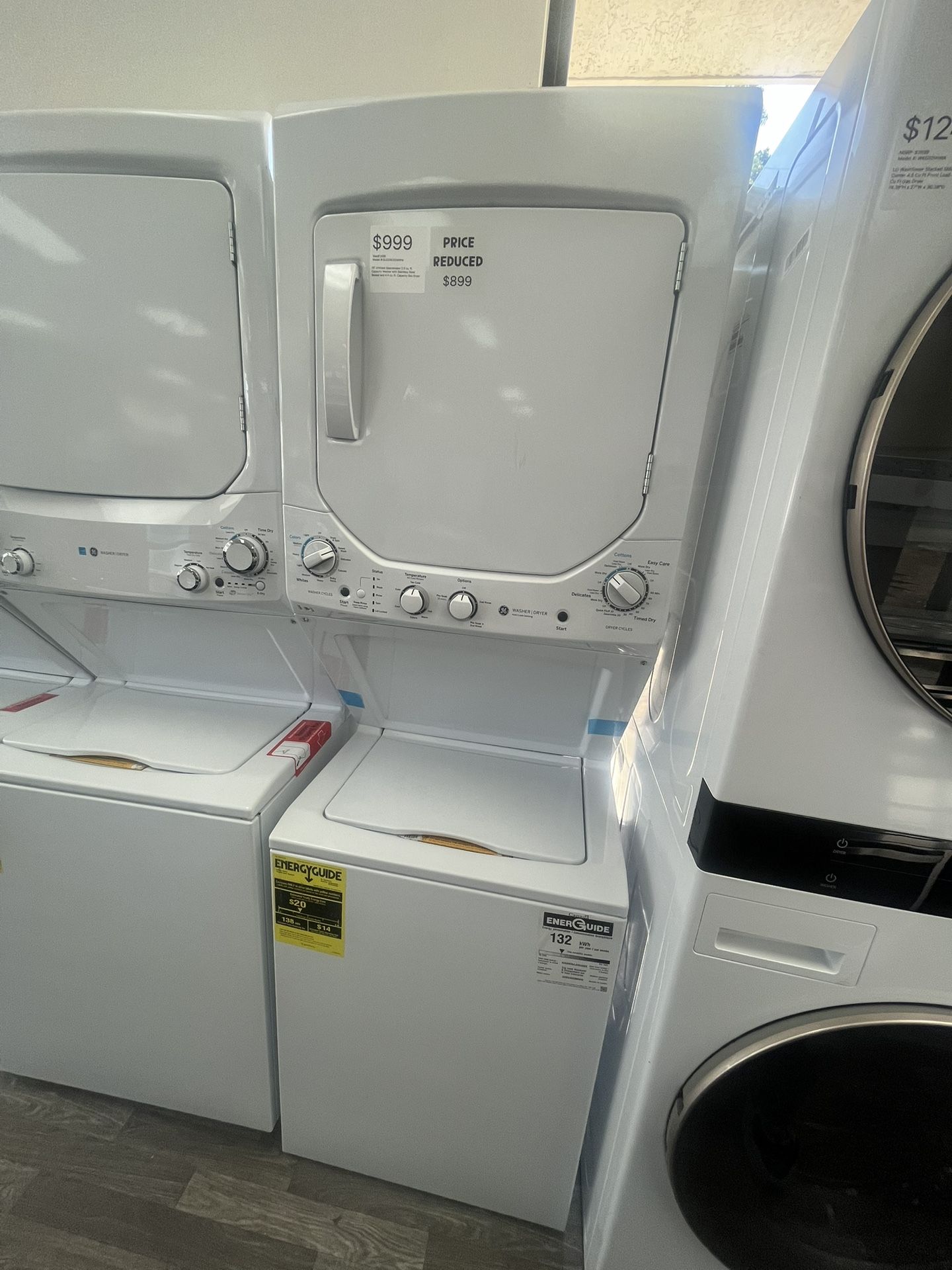 Now Only $899! GE Spacemaker 2.3 Cu Ft Washer & Gas Dryer, One Yr Warranty