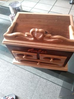 Handmade wooden AMBER jewelry box
