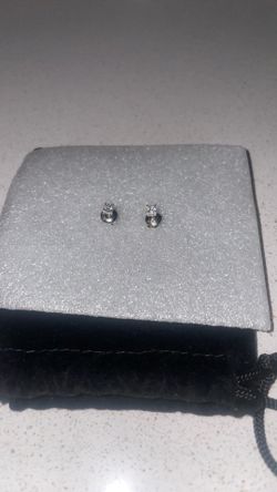 Moissanite & Sterling Silver 3mm Earrings