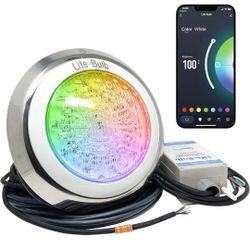 Smart Pool LED Pool Lights for Inground Pool, Wall Mounted, Color Changing with Remote - 75ft Cable, Works with Remote or Phone App - iOS/Android Comp