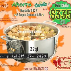 Olla De 32qt Tamalera 