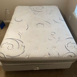 FULL SIZE Mattress, Box Spring, And Metal Frame