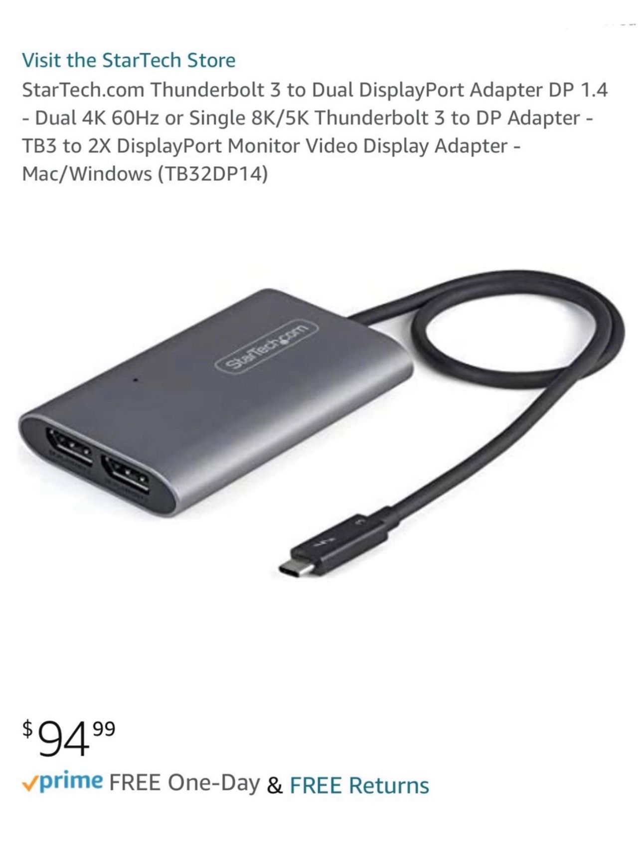 8K Dual Display TB3 Adapter