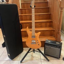 Custom Electric Guitar (Brand New) W/ Hardshell Case, Fender Amp 