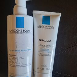 La Roche-Posay Medicated Gel Cleanser & Hydrating Gentle Cleanser 