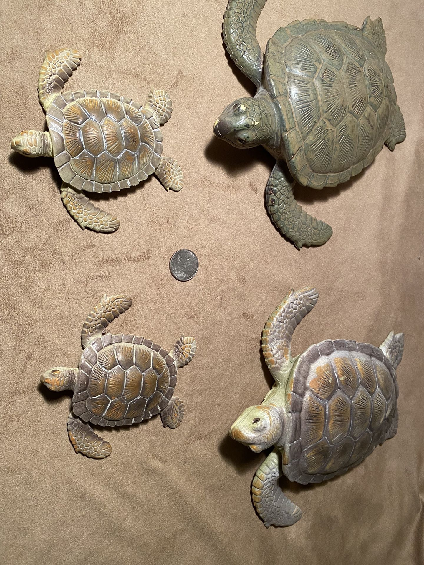 Rubber Turtles Lot Of 4  Vintage 