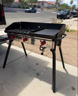 NEW PATIO STOVE WITH 3 BURNERS FOLDABLE LEGS
