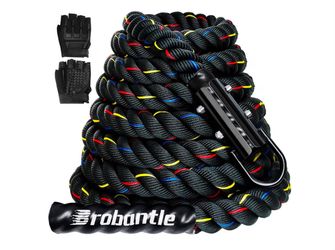 Brobantle 15FT Heavy Duty Workout Sled Pulling Rope - Weight Push Sled Fitness Training Rope with Ca