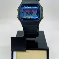 Casio F105W-1A Modded Screen Midnight Purple- Blue Gradient