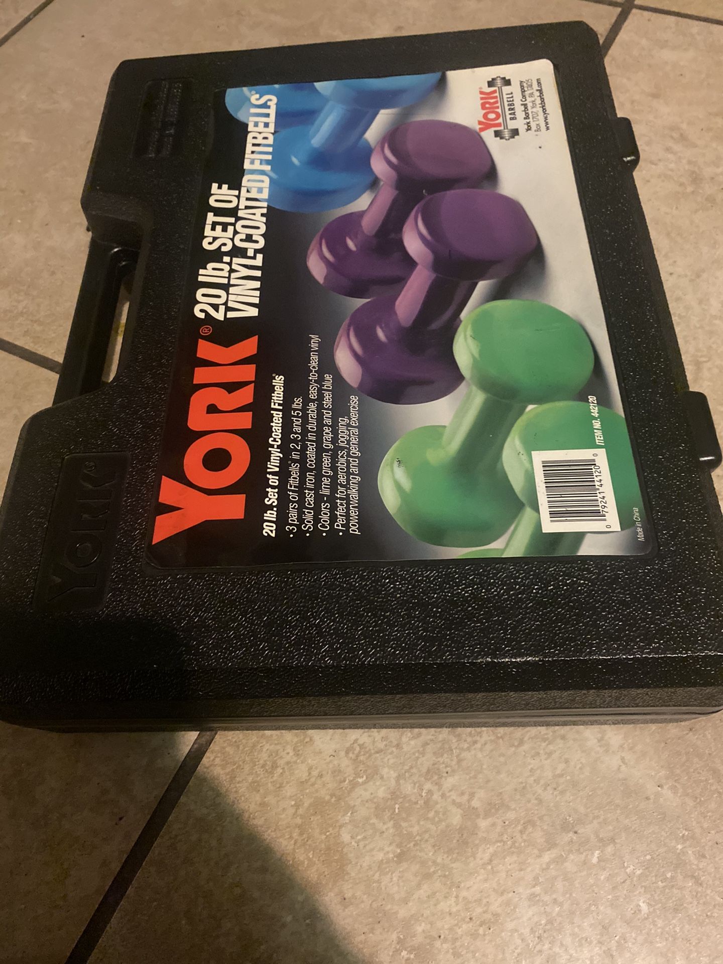 York 20 Lb Dumbbell Set Wirh Case !! Great For Travel