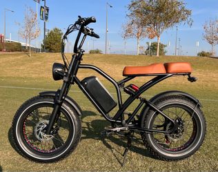 (750W/1000W/48V ELITE Electric Chopper E-Bike, 25ah/48V🔋, 28-32mph, 30-80 Mile Range