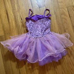 Weissman 7818 Dance Costume Child Small CS Ballet Tutu Tap Lace Sparkle purple