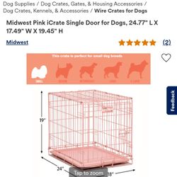 Pink Crate For Small Dogs - Excellent Condition