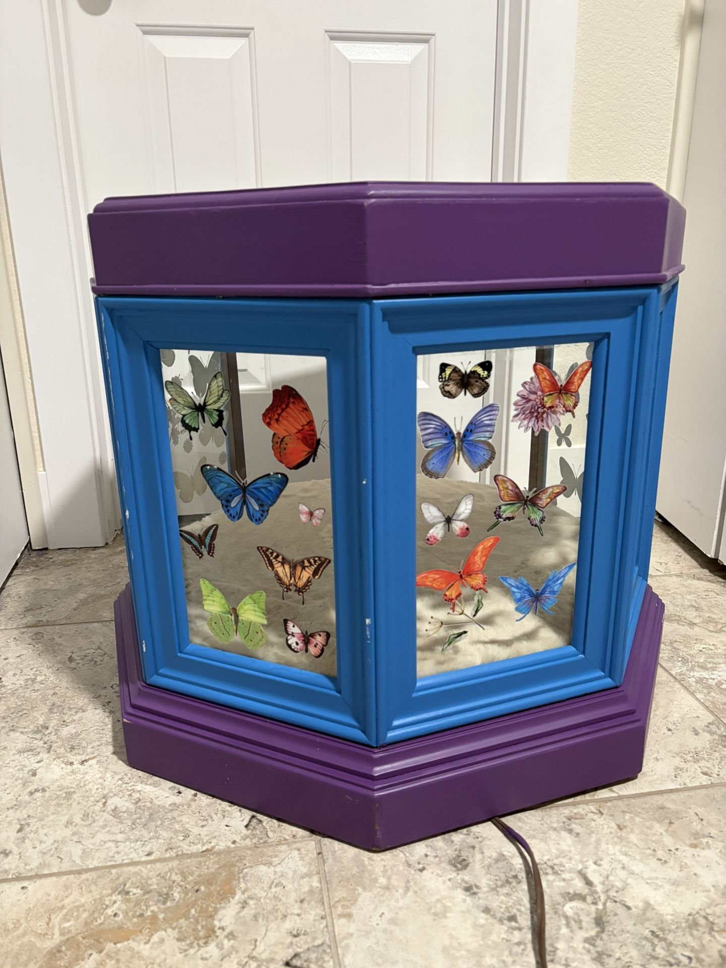 Custom Butterfly Cat Bed with Lighted Interior and Power Plug – Handcrafted Pet Furniture