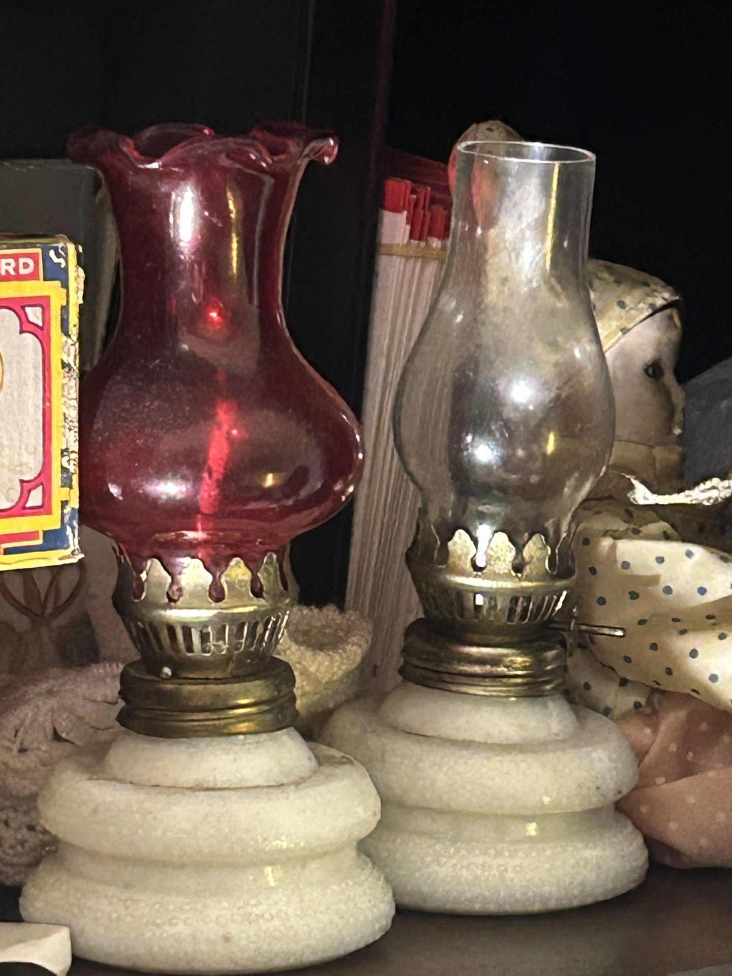 Vintage Hobnail Oil Lamp