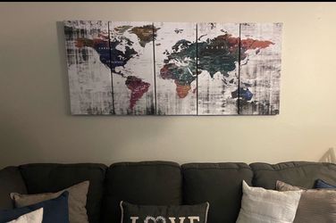 Map world canvas print