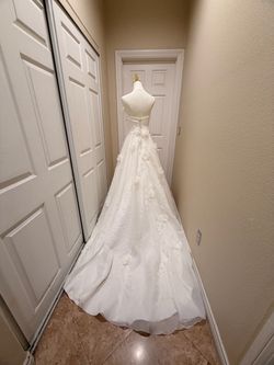 Exclusive Designer One-Shoulder A-Line Wedding Dress – Proto Sample VD123 – Ivory