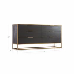 Oxford black 6 drawer dresser CB2