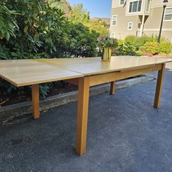 MARVELOUS Danish Modern Large Long Dining Room Table 2 Leaves