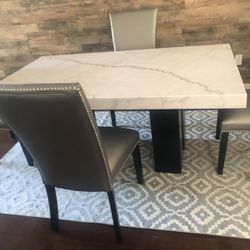 Artemis marble Dining Table + 4 Chairs