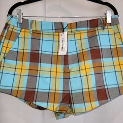 Nasty GAL plaid 'Clueless' Shorts, NWT Size 10