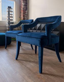 Blue accent chairs